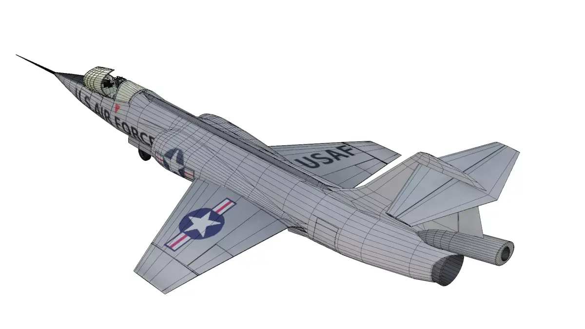 Lockheed NF-104A Aerospace Trainer Low-poly 3D model