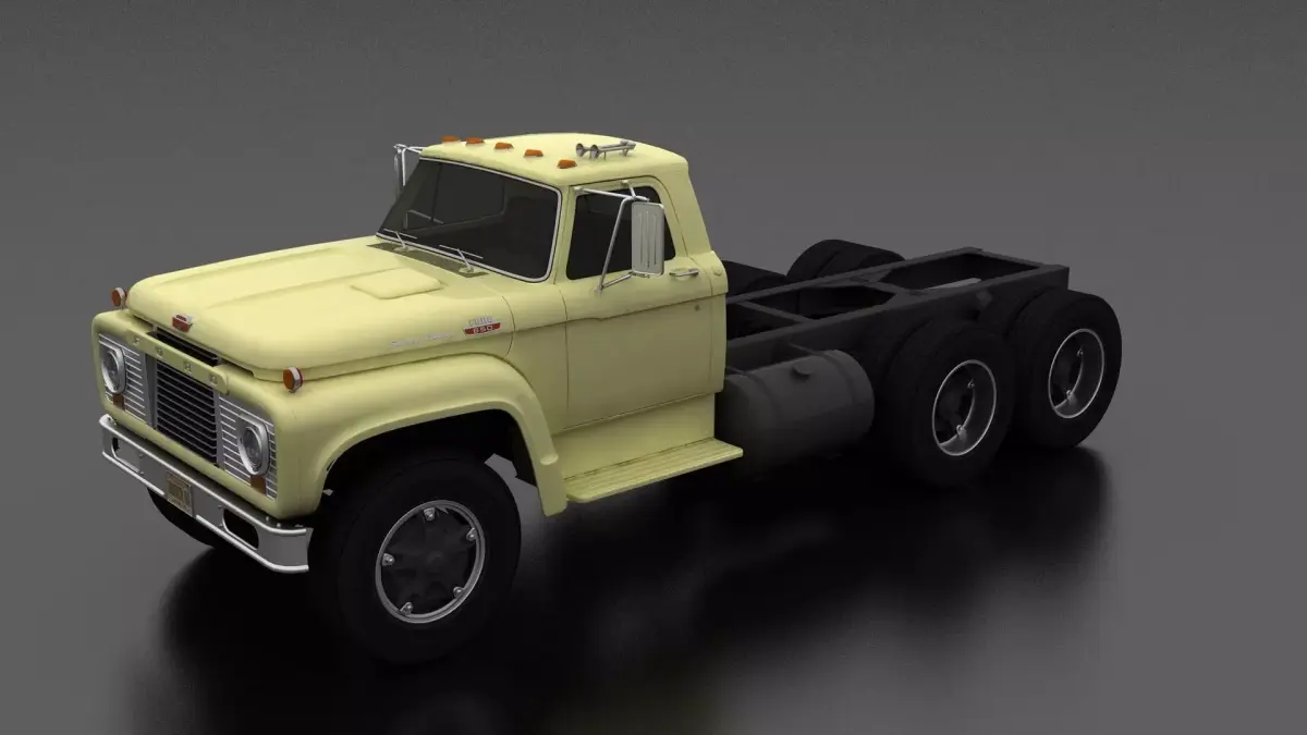 T-Series T-850 Truck Chassis 1964 Low-poly 3D model