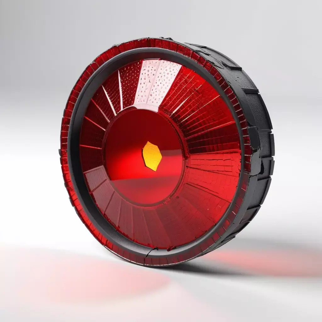 Red Round Vehicle Tail Light 3D model