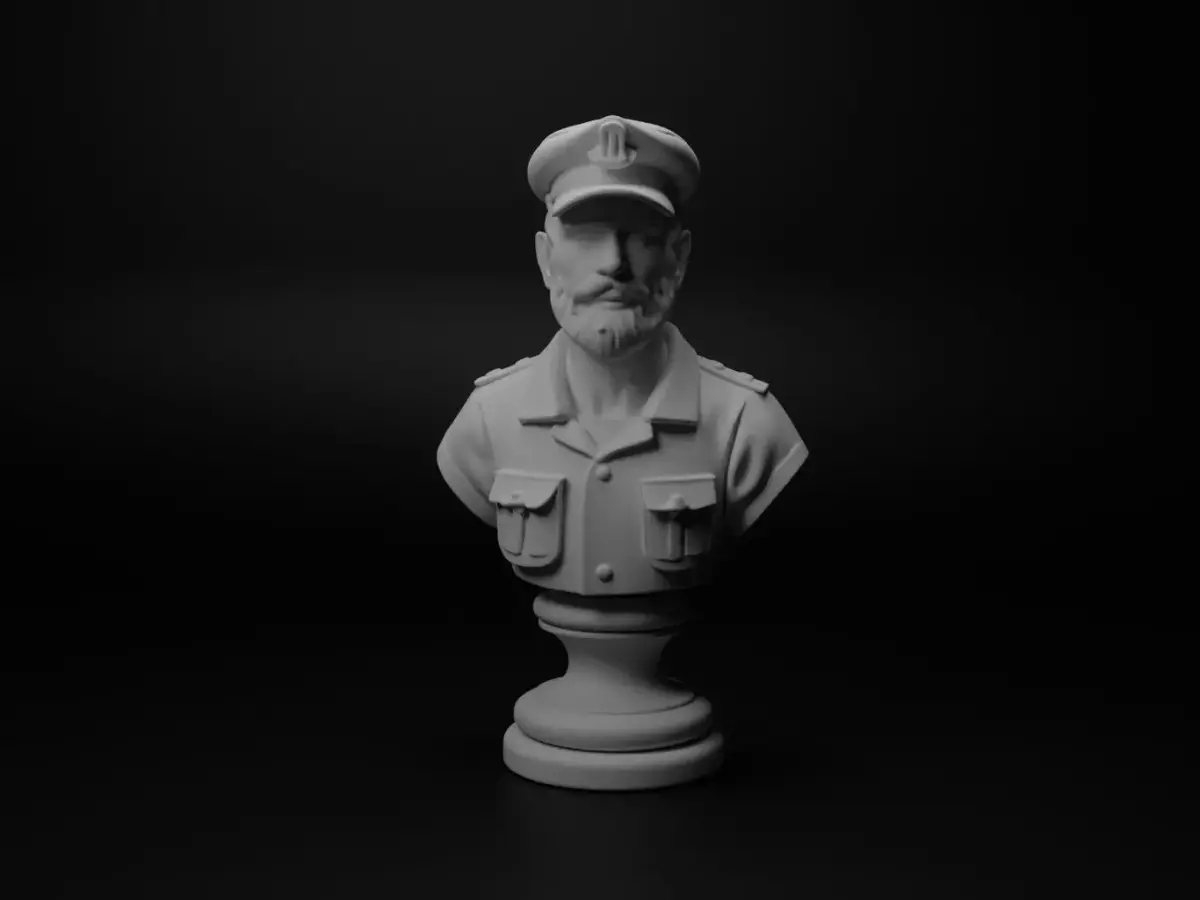 Truck Driver Bust Chess 3D print model