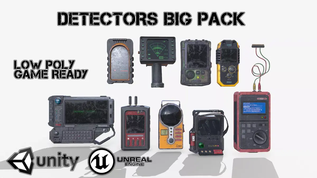 Detectors big pack Low-poly 3D model