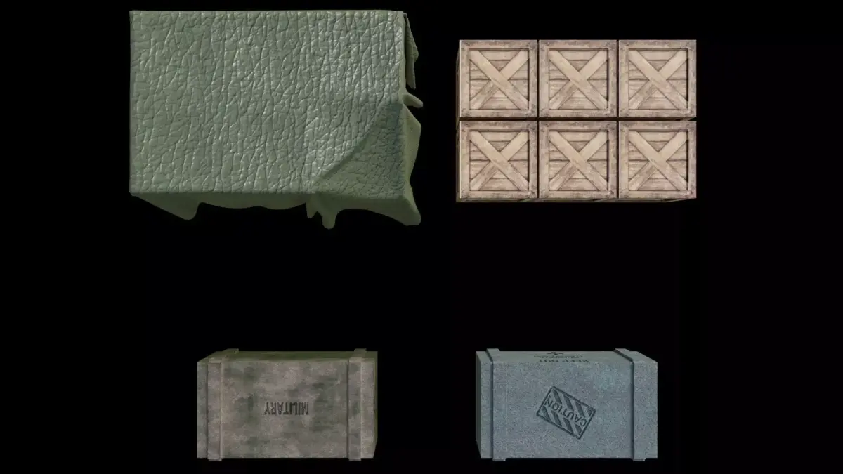 military boxes Low-poly 3D model