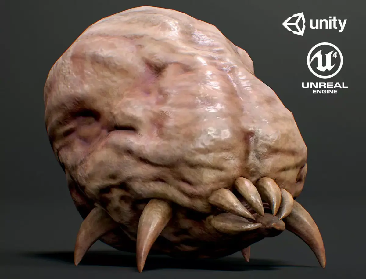 Land Larva3 - Game Ready Low-poly 3D model Low-poly 3D model