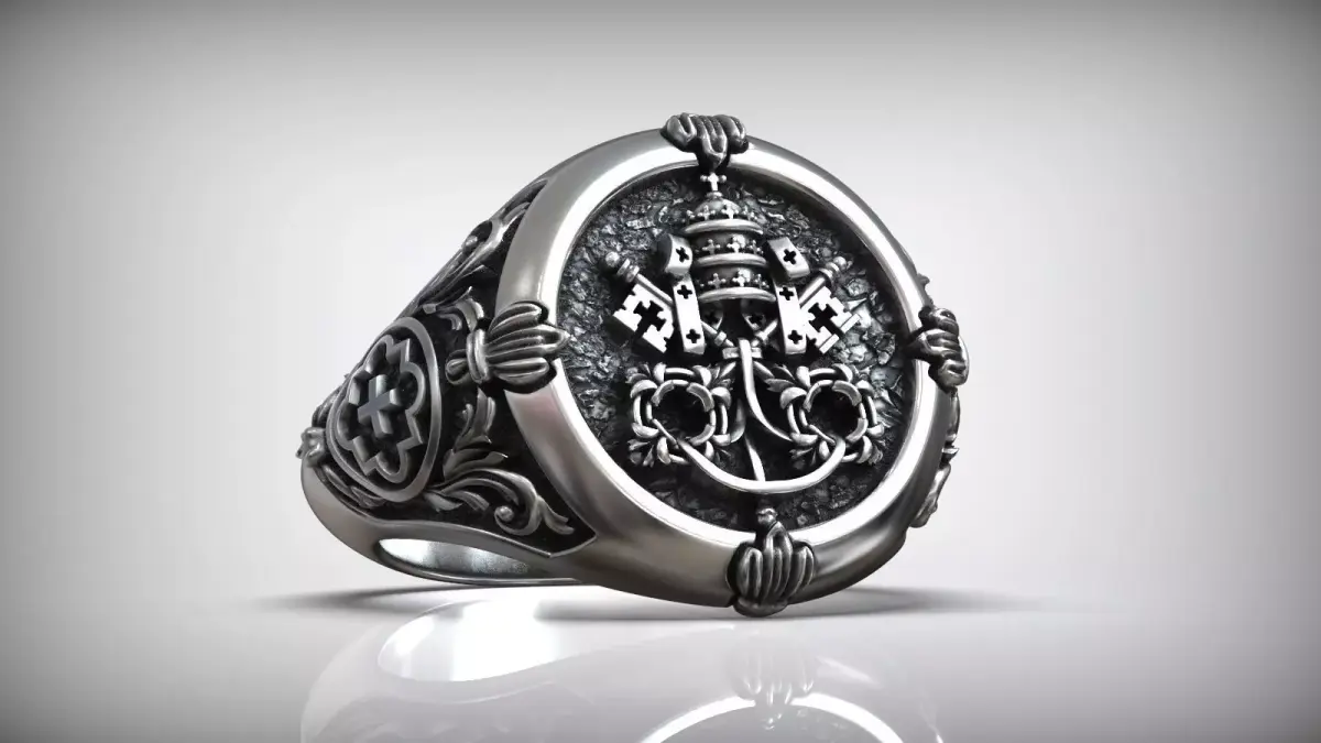The Keys of Heaven Saint Peter Symbol Christian Ring 3D print model
