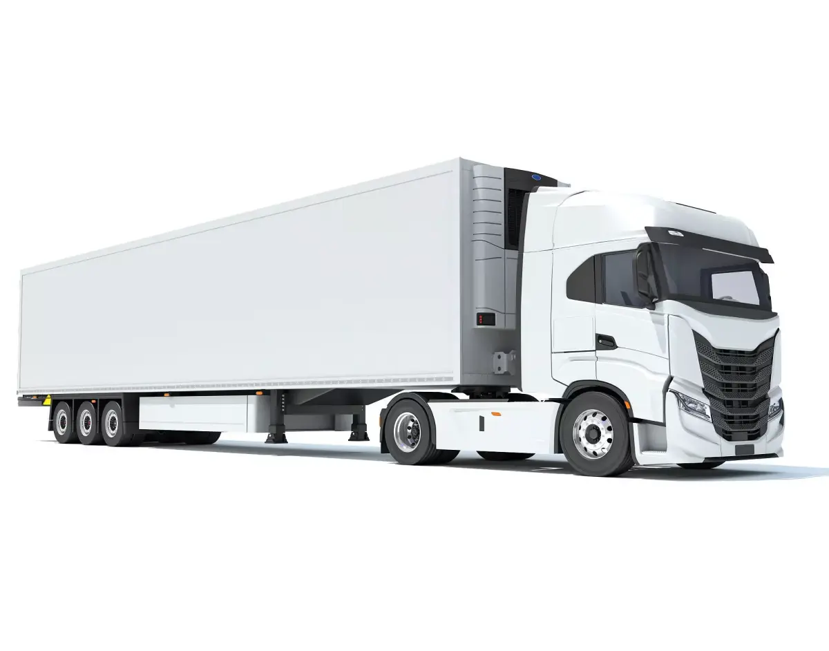 Truck with Refrigerator Trailer 3D model purchase