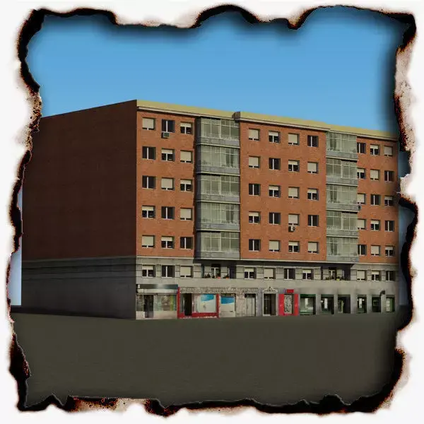 Building apartment in city Low-poly 3D model purchase