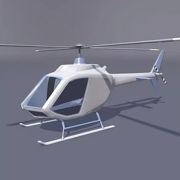 Helicopter design concept Low-poly 3D model
