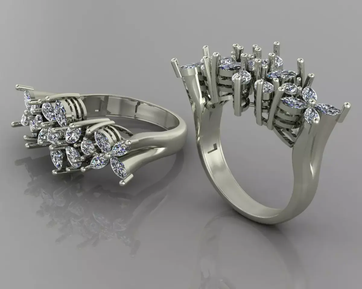Marquis jewelry ring 3D print model