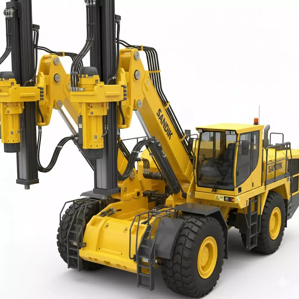 Industrial Mining Drill Low-poly 3D model