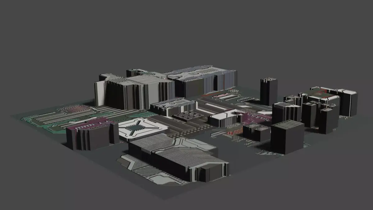 Sci-Fi City In Blender Mars  Sci Fi Blender  Universe 3D model