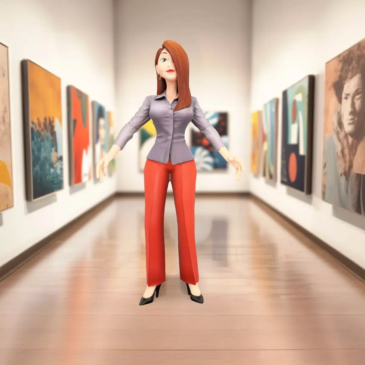 Stylish Businesswoman model pack Low-poly 3D model