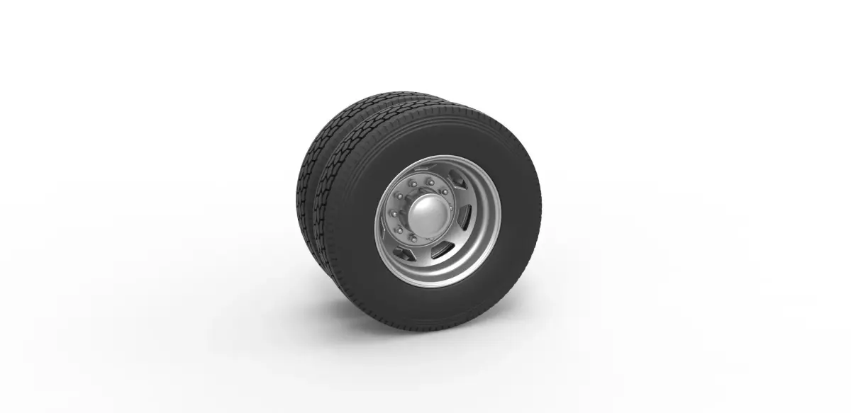 7 Hole rear wheel of old school truck Scale 1 to 25 3D print model