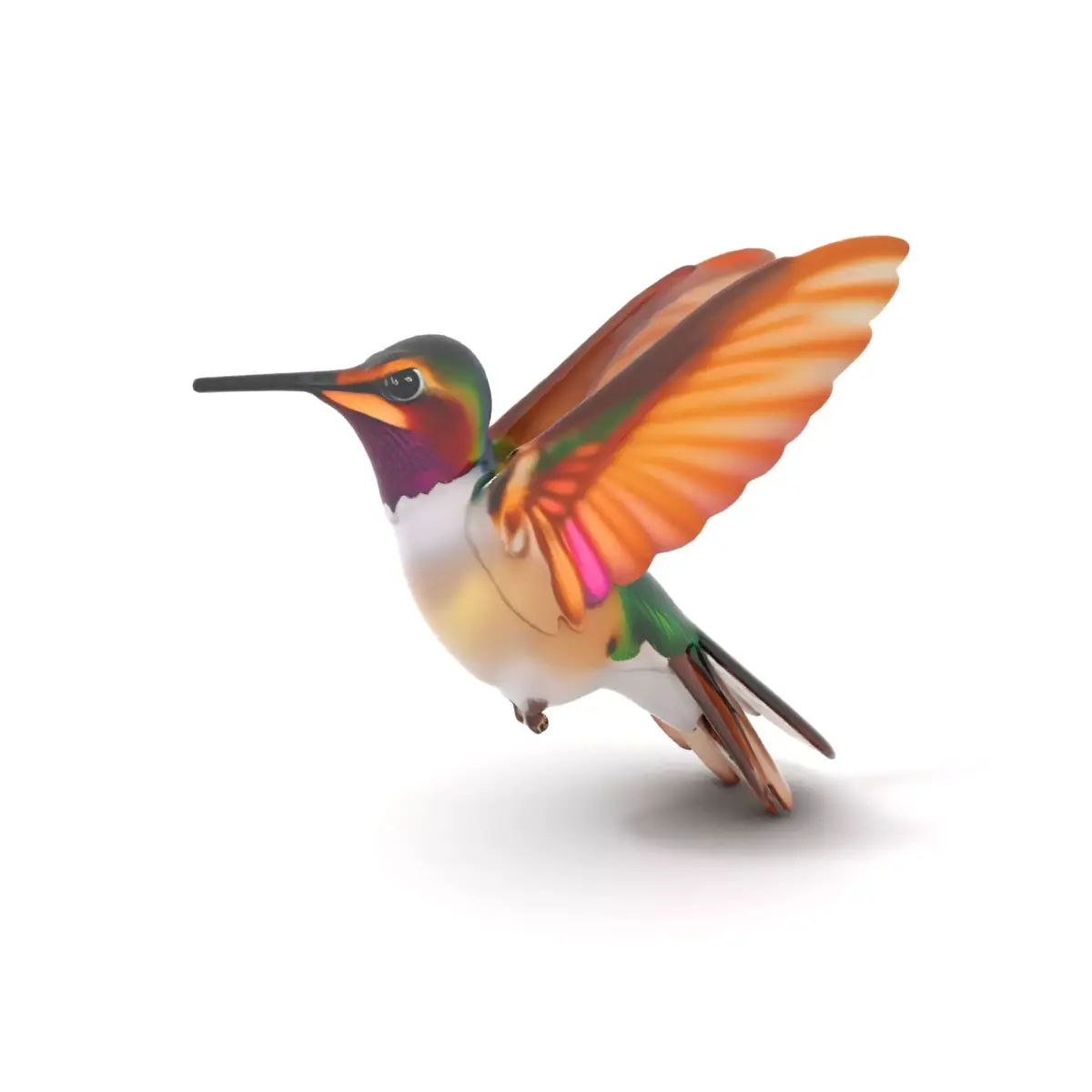 Iridescent Hummingbird model pack Low-poly 3D model