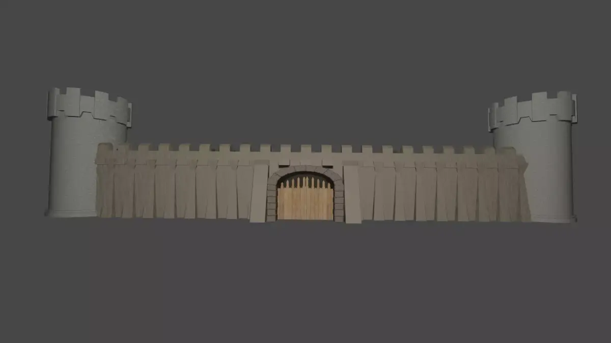 castle Wall Low-poly 3D model purchase