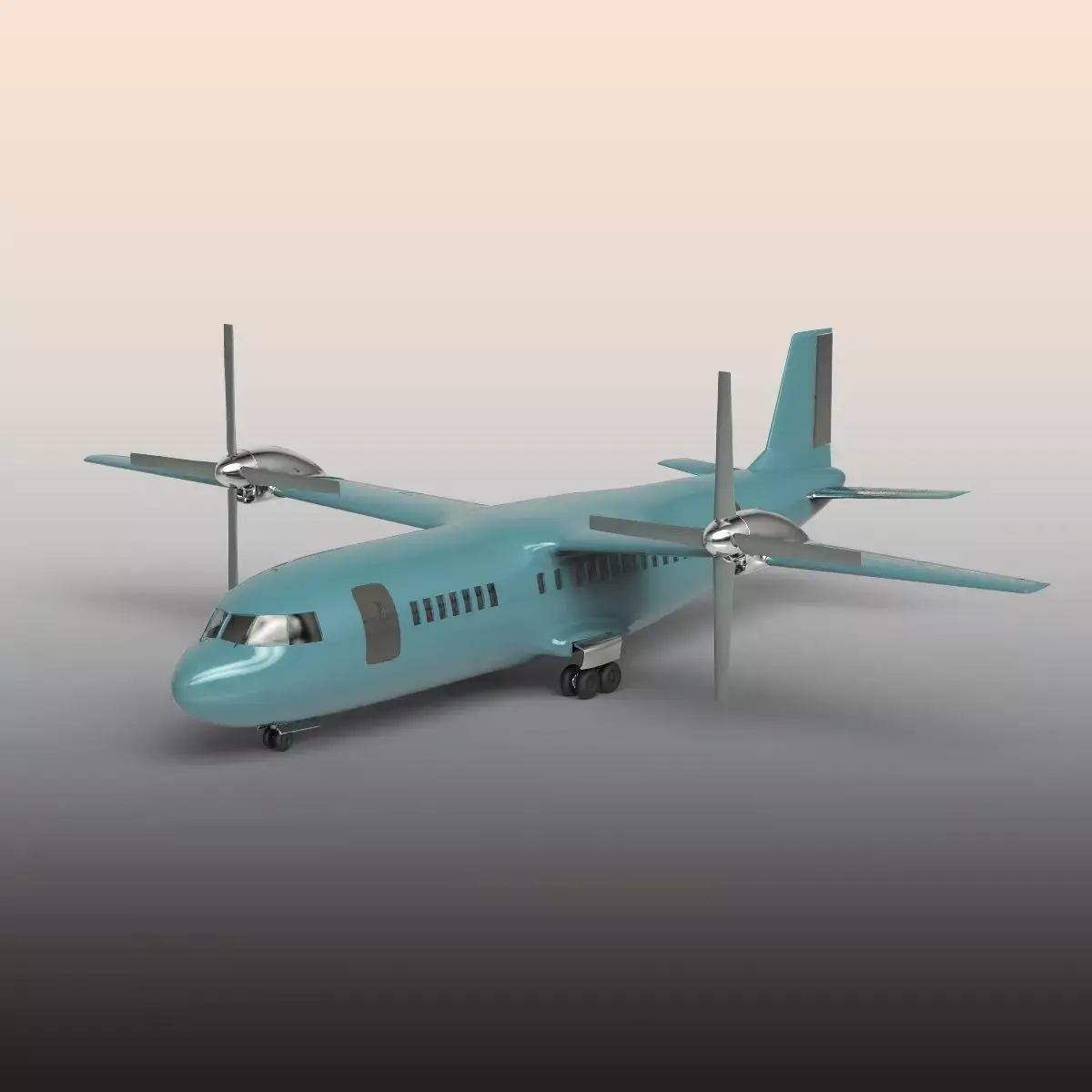 Airplane with propellers 3D model