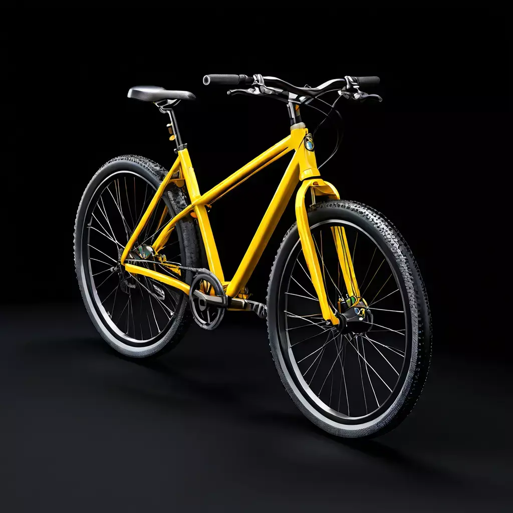 Realistic Yellow Mountain Bike 3D Model Low-poly 3D model