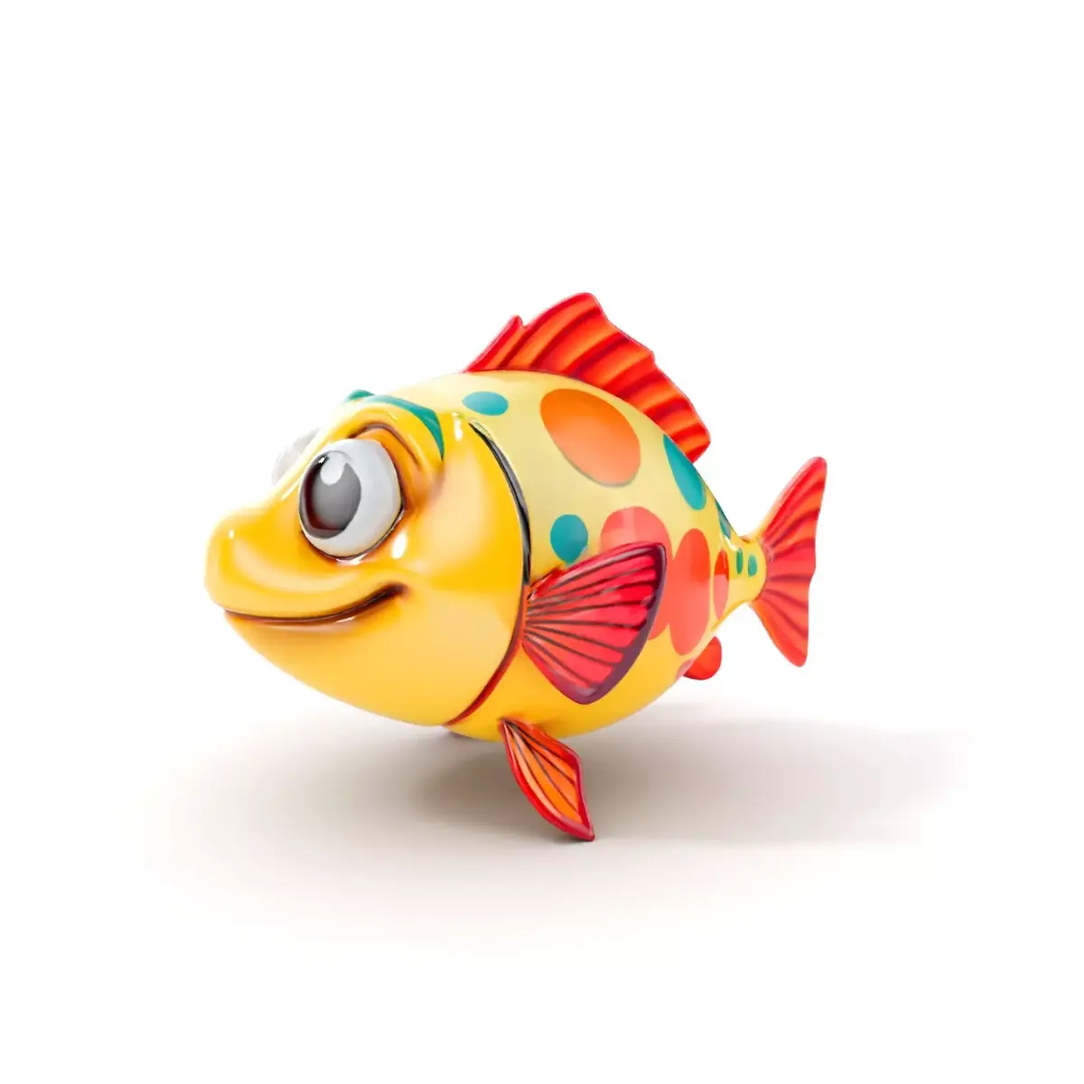 Animated Cartoon Fish Model Pack with Colorful Spots Low-poly 3D model