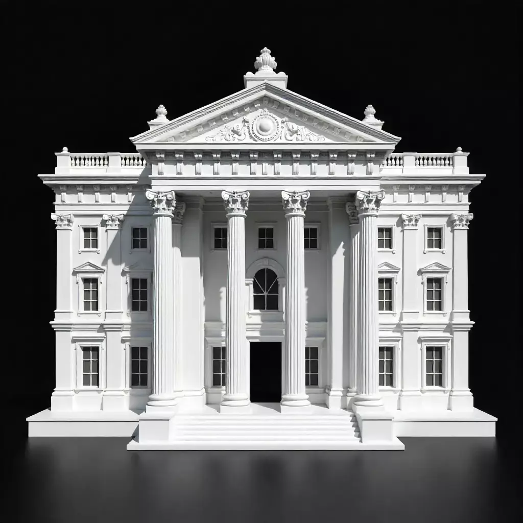 Roman Style Architecture Decorative 3D Building 3D print model