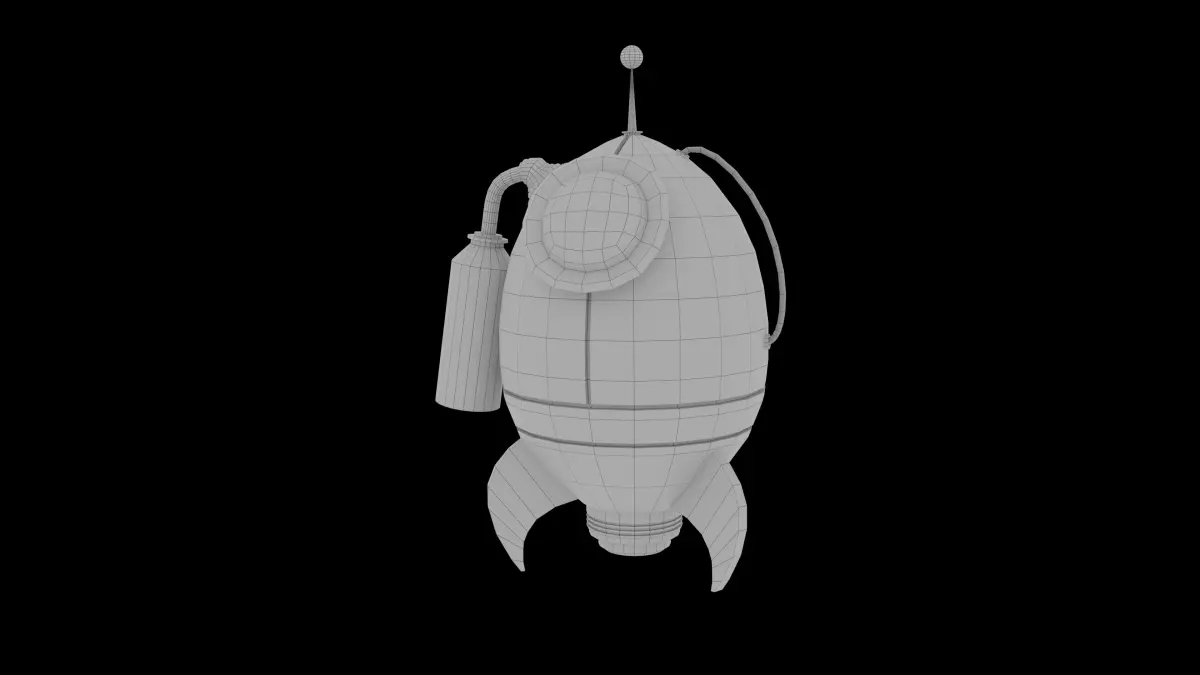 Rocket Cartoon Spaceship Low Poly 3D model