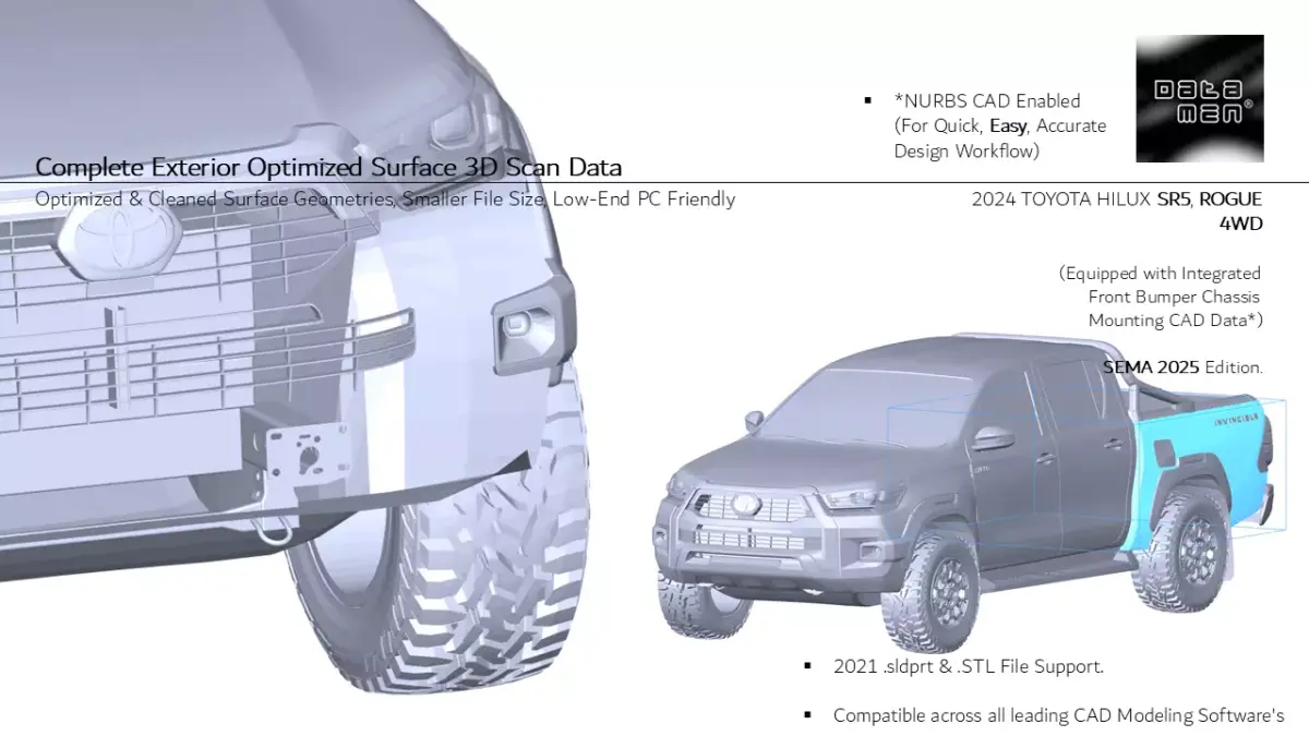 2024-25 TOYOTA HILUX Revo ROCCO Rogue 3D Scan Chassis Mount Data 3D model