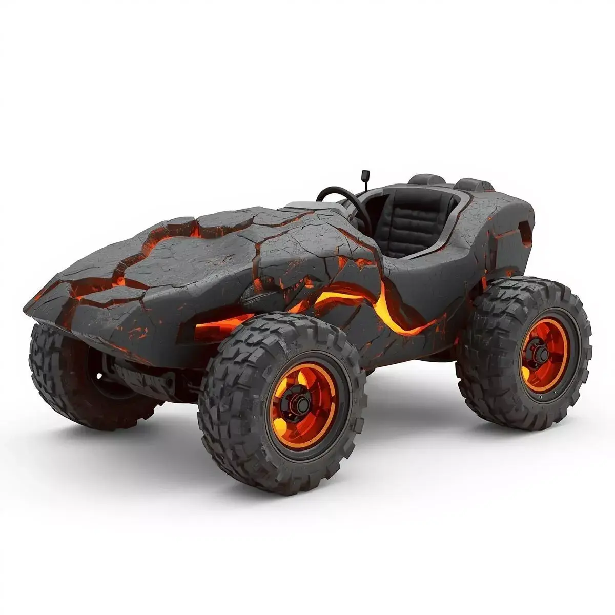  Volcanic Magma Brass Era Runabout 3D Model Low-poly 3D model