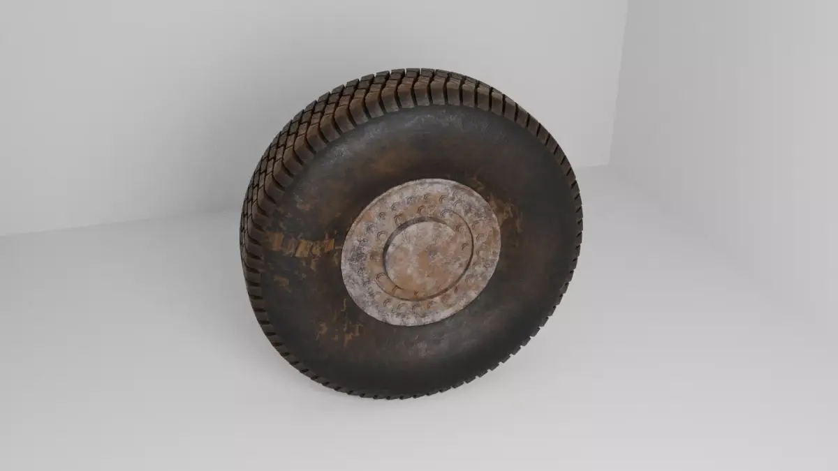 LOW POLY WHEEL MODEL rusty Free low-poly 3D model