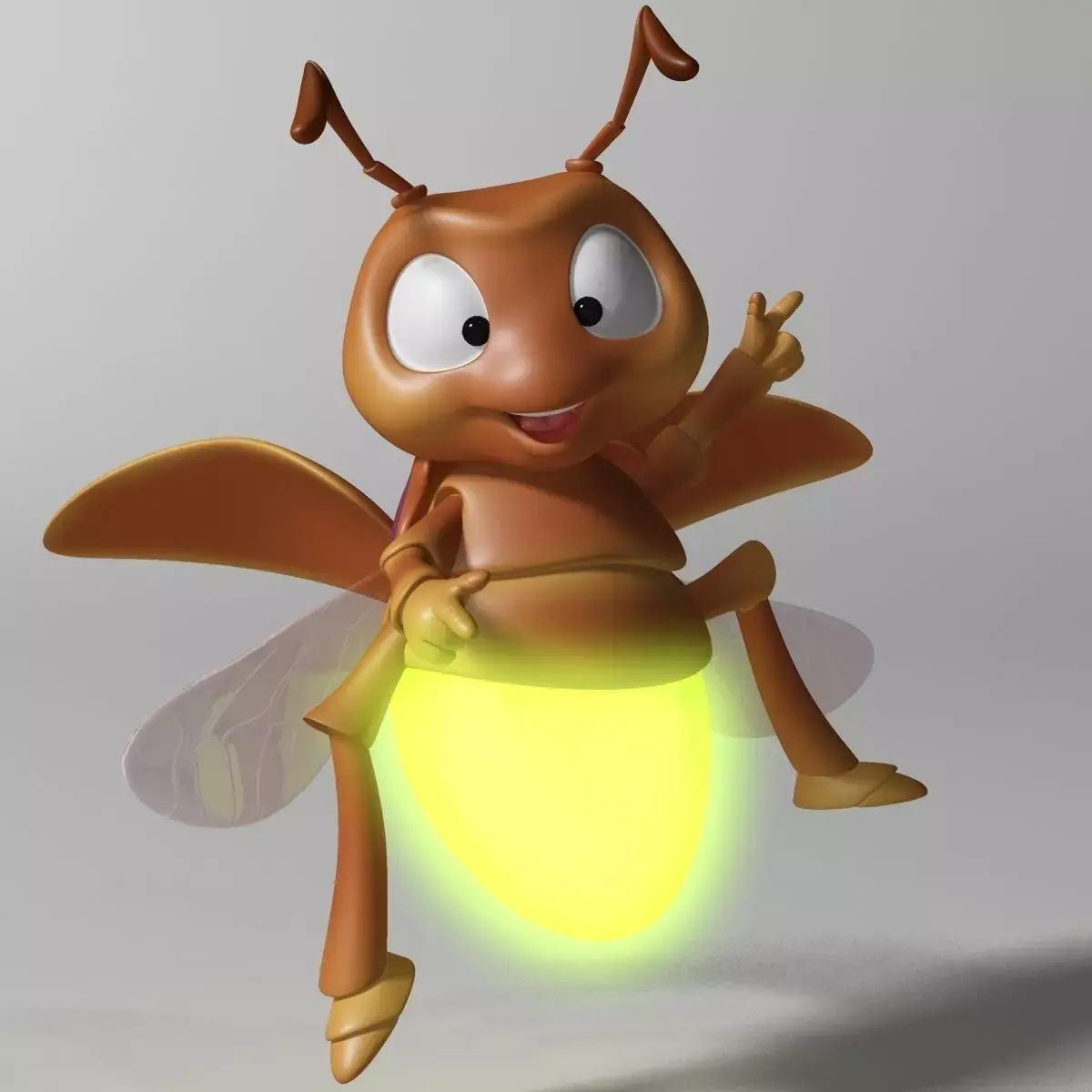 Cartoon Firefly RIGGED Low-poly 3D model