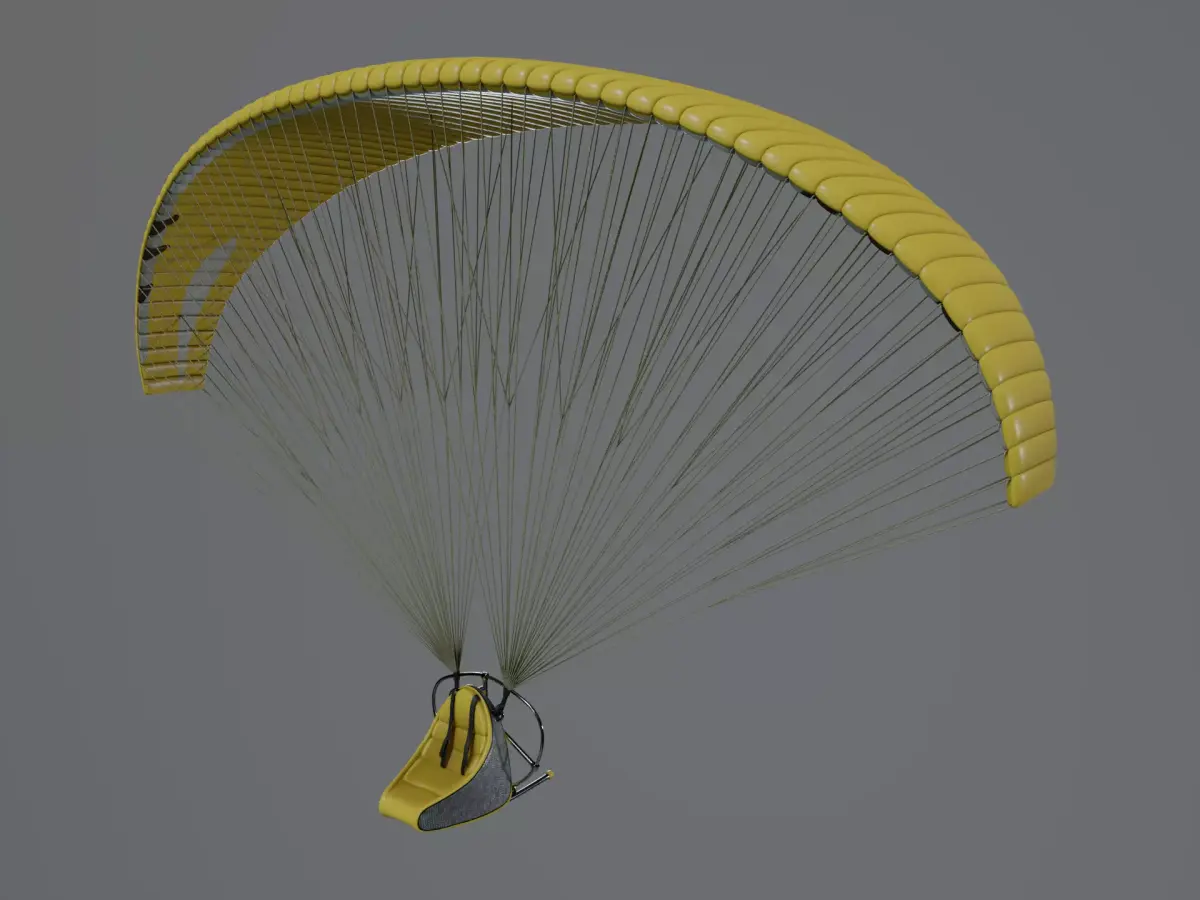 Unpowered Paraglider 3D model 2