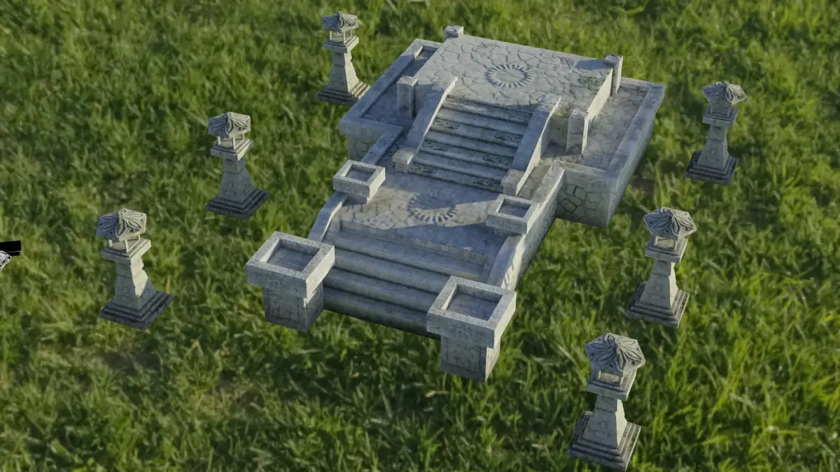 Ancient altar Low-poly 3D model