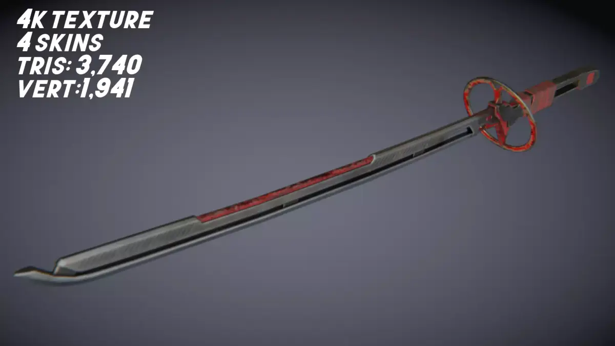 Ski-FI  two-handed BLADE or KATANA Low-poly 3D model