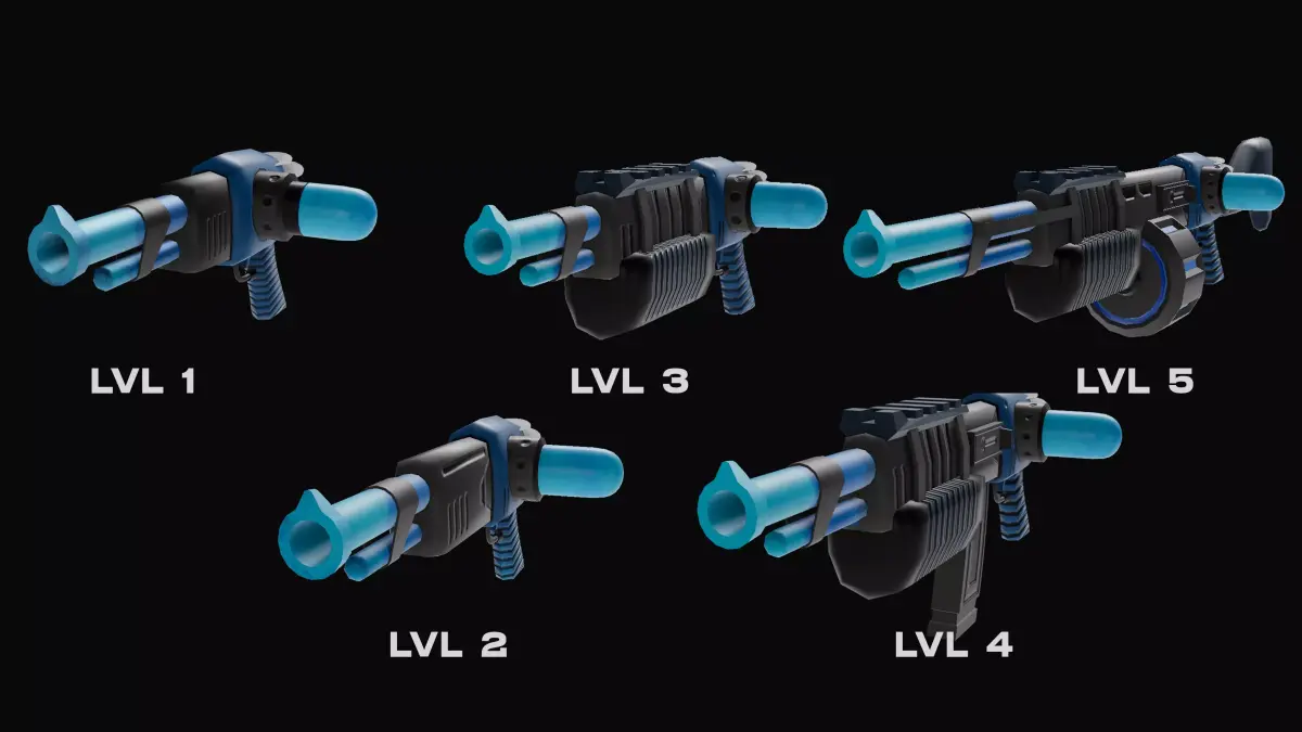 Stylized Sci-Fi Battle Weapons Freeze Gun  Low-poly 3D model