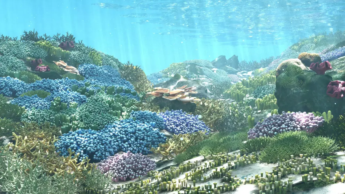 3D Cartoon Underwater Coral Reef Habitat Ocean Version 2 Low-poly 3D model