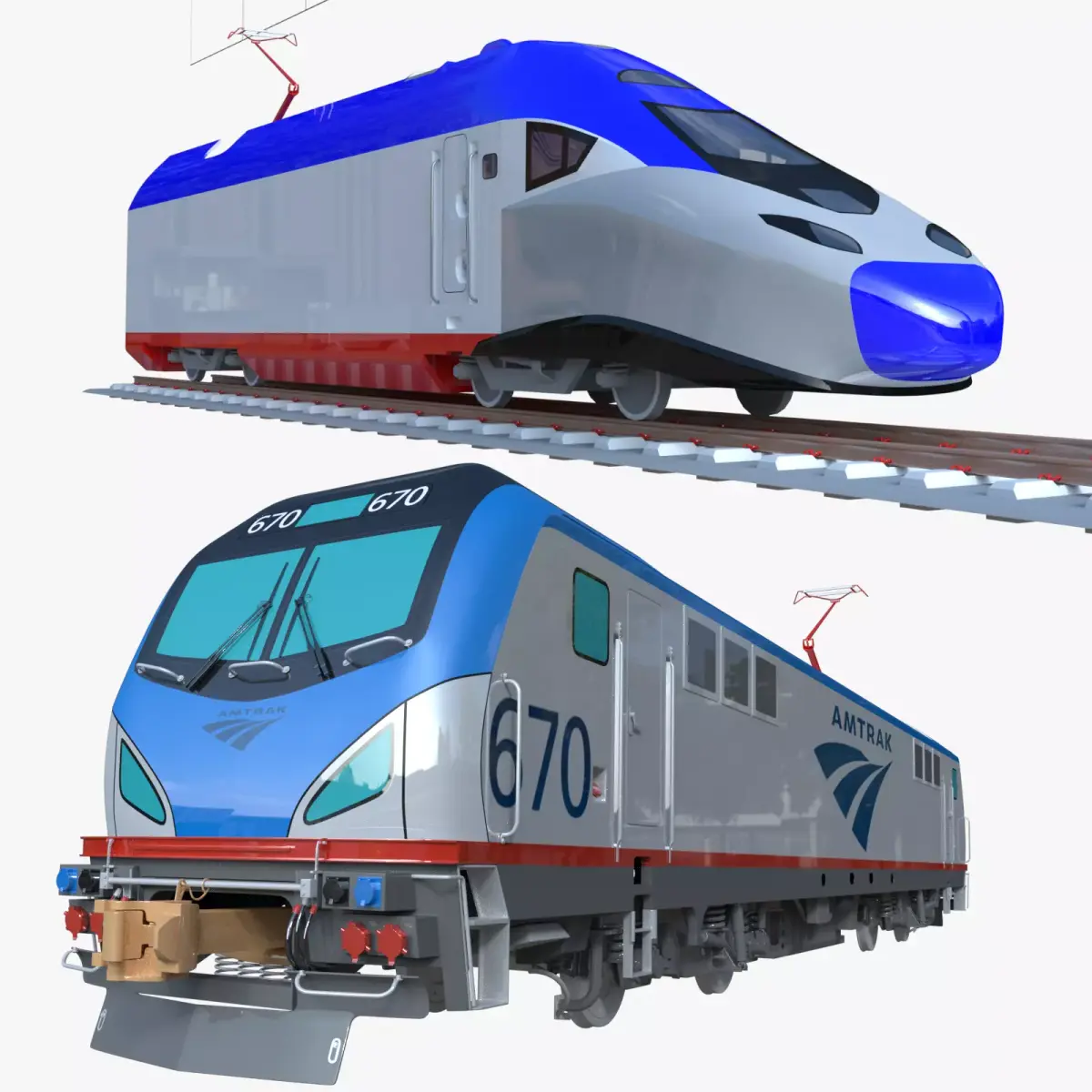 Amtrak locomotives 3D Model Pack