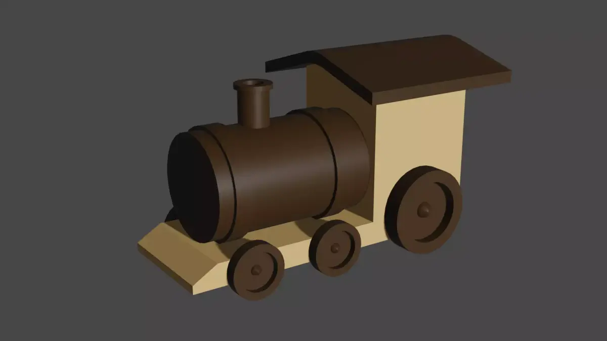 Beautiful low poly Train locomotive  Low-poly 3D model