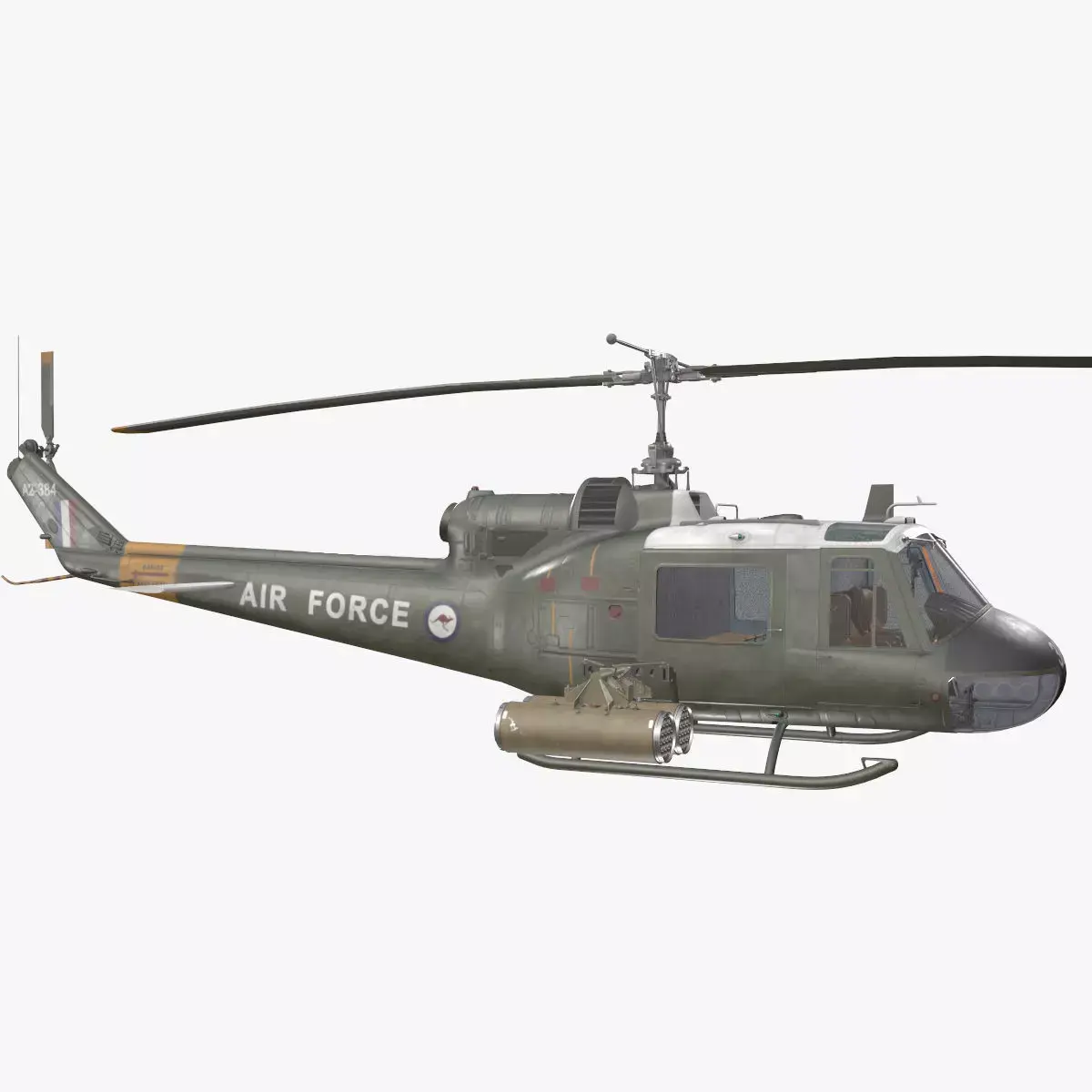 Bell UH-1C Australia RAAF Basic Animation Low-poly 3D model