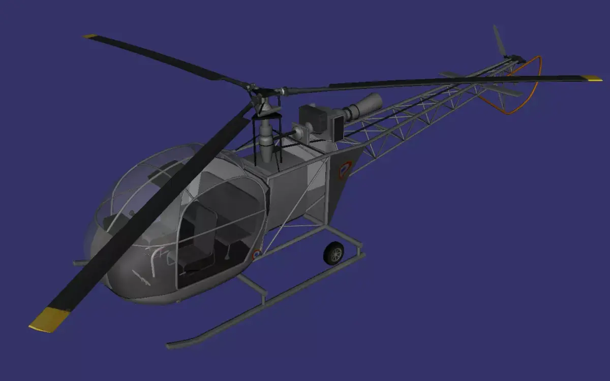 SNCASE SE 3130 Alouette II Low-poly 3D model