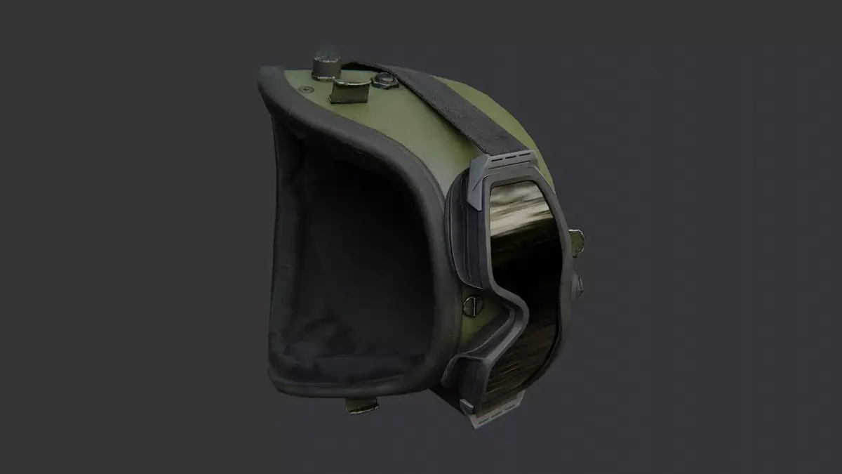 Russian Army Gas Mask Helmet with Goggles Low-poly 3D model