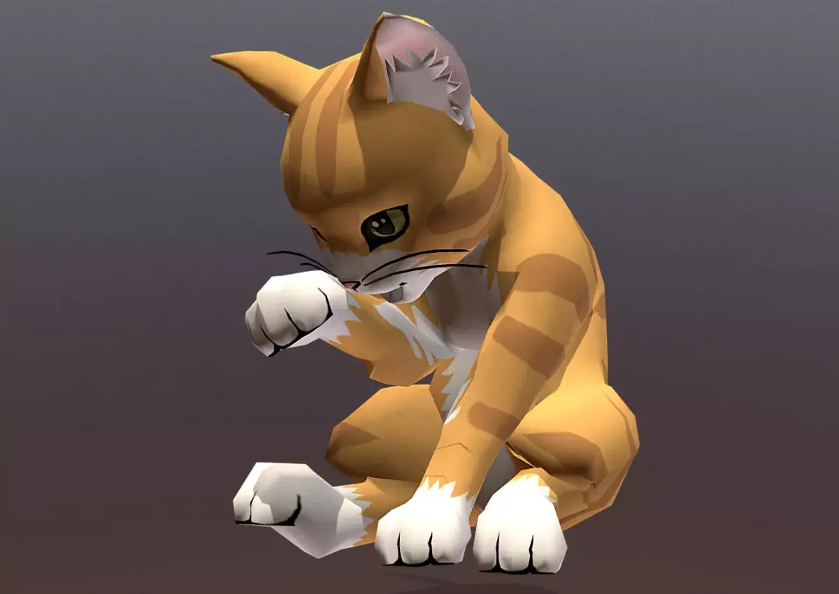 Tiger Yellow Cat Sitting Idle Cycle 3D model