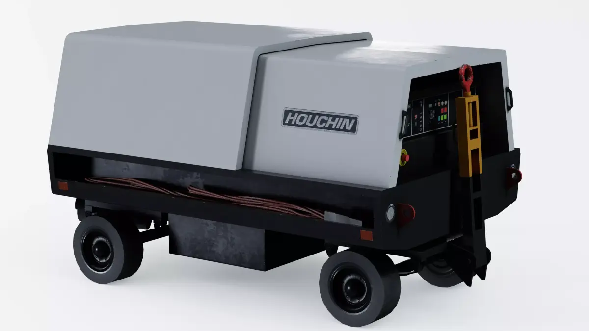 Houchin Aircraft GPU Low-poly 3D model