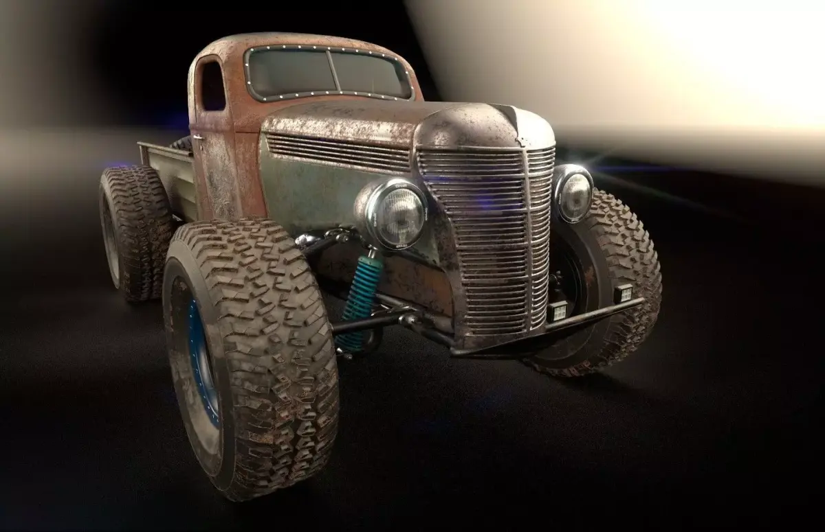 Custom Off Road Truck Low-poly 3D model