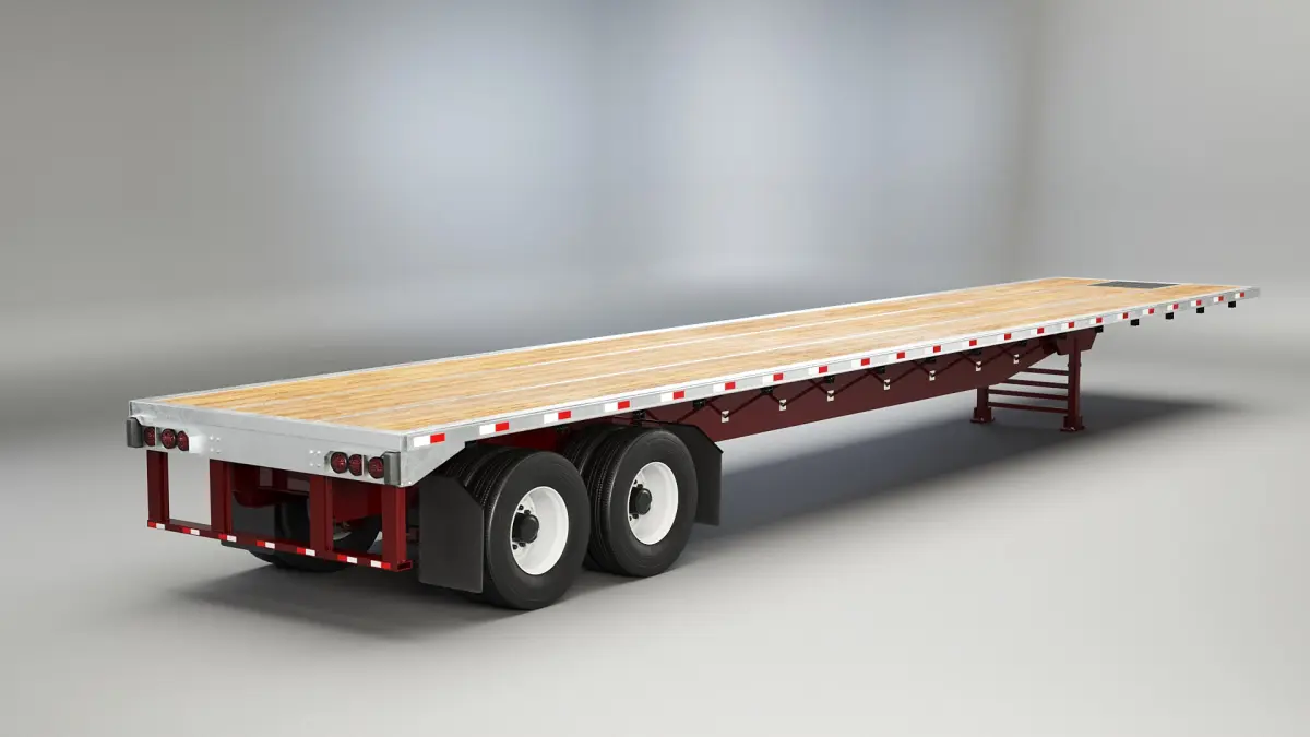 Flatbed Semi-Truck Trailer  purchase 3D model