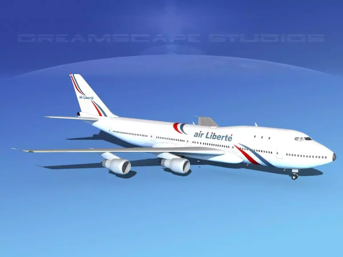 Boeing 747-100 Jumbo Jet Air Liberte 3D model
