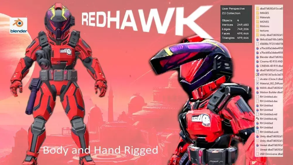 Redhawk Jupiter Armored Space Patrolman 3D model