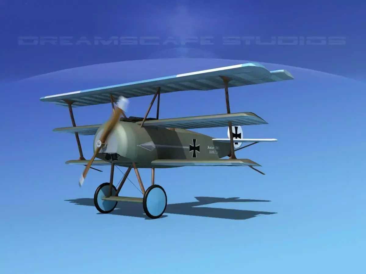 Fokker DR-1 Triplane V15 3D model