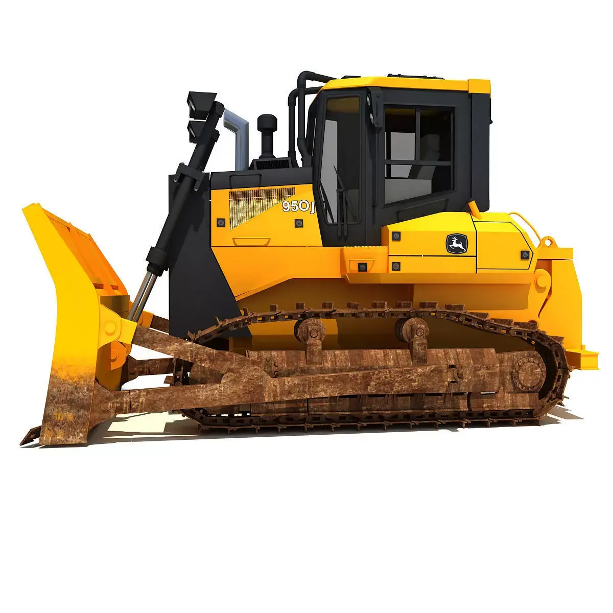 Yellow John Deere Waste Handler 3D model