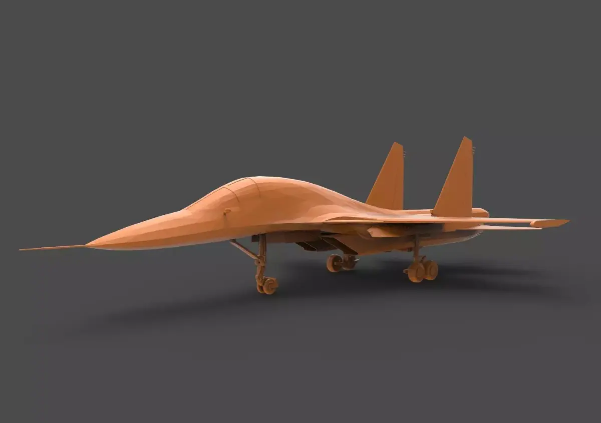 Su-34 orange fighter jet 3D print model