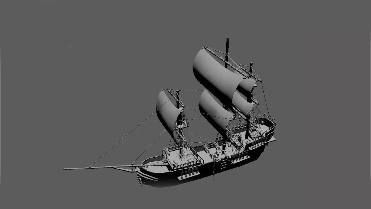 Pirate Ship phase-2 Free 3D model