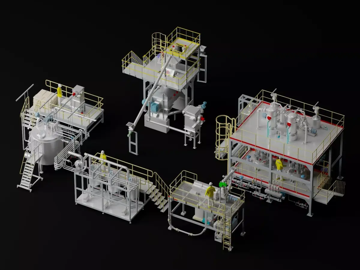 Industrial Processing Plant Equipment Pack Low-poly 3D model
