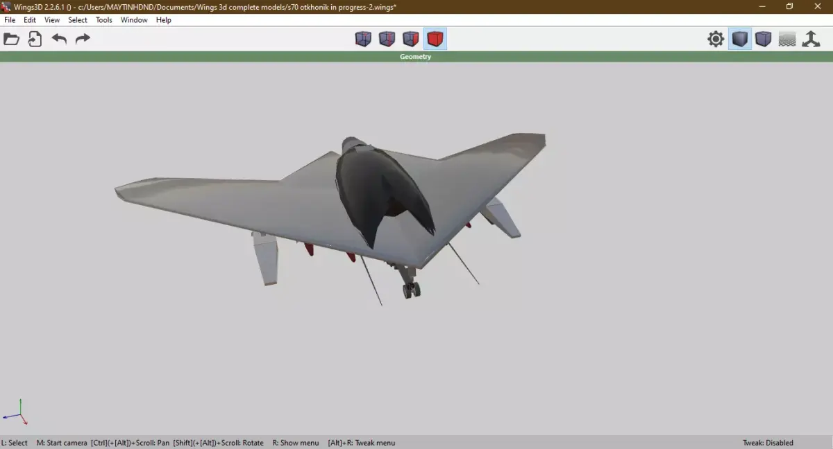 S 70 okhotnik hunter drone Free low-poly 3D model