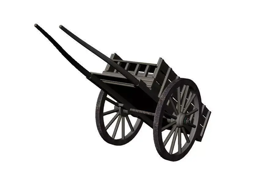 wooden wagon Free 3D model